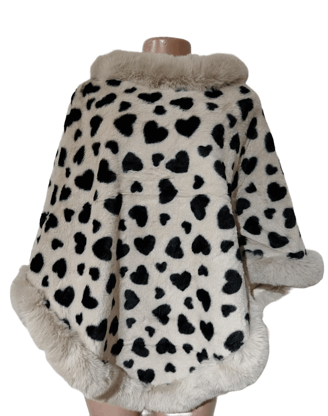 Printed Fluffy Poncho
