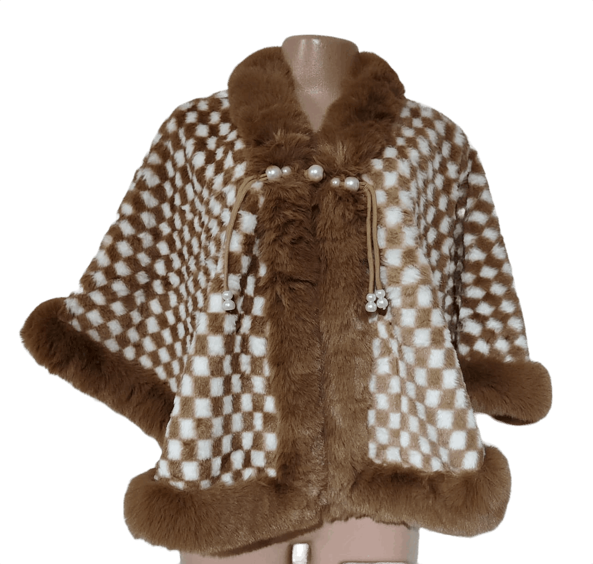Printed Fluffy Poncho