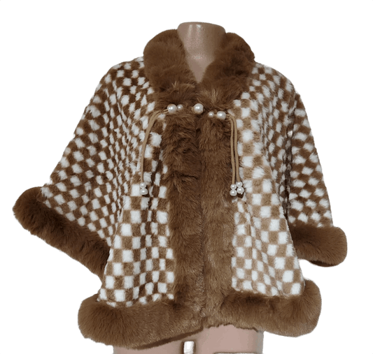 Printed Fluffy Poncho