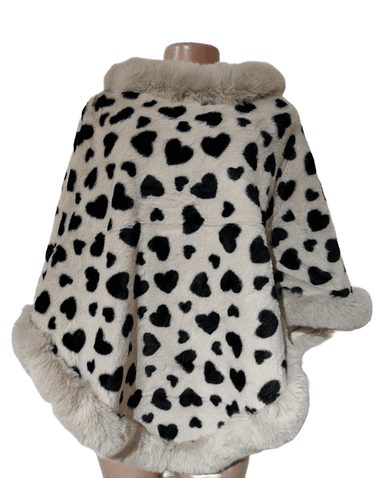 Printed Fluffy Poncho