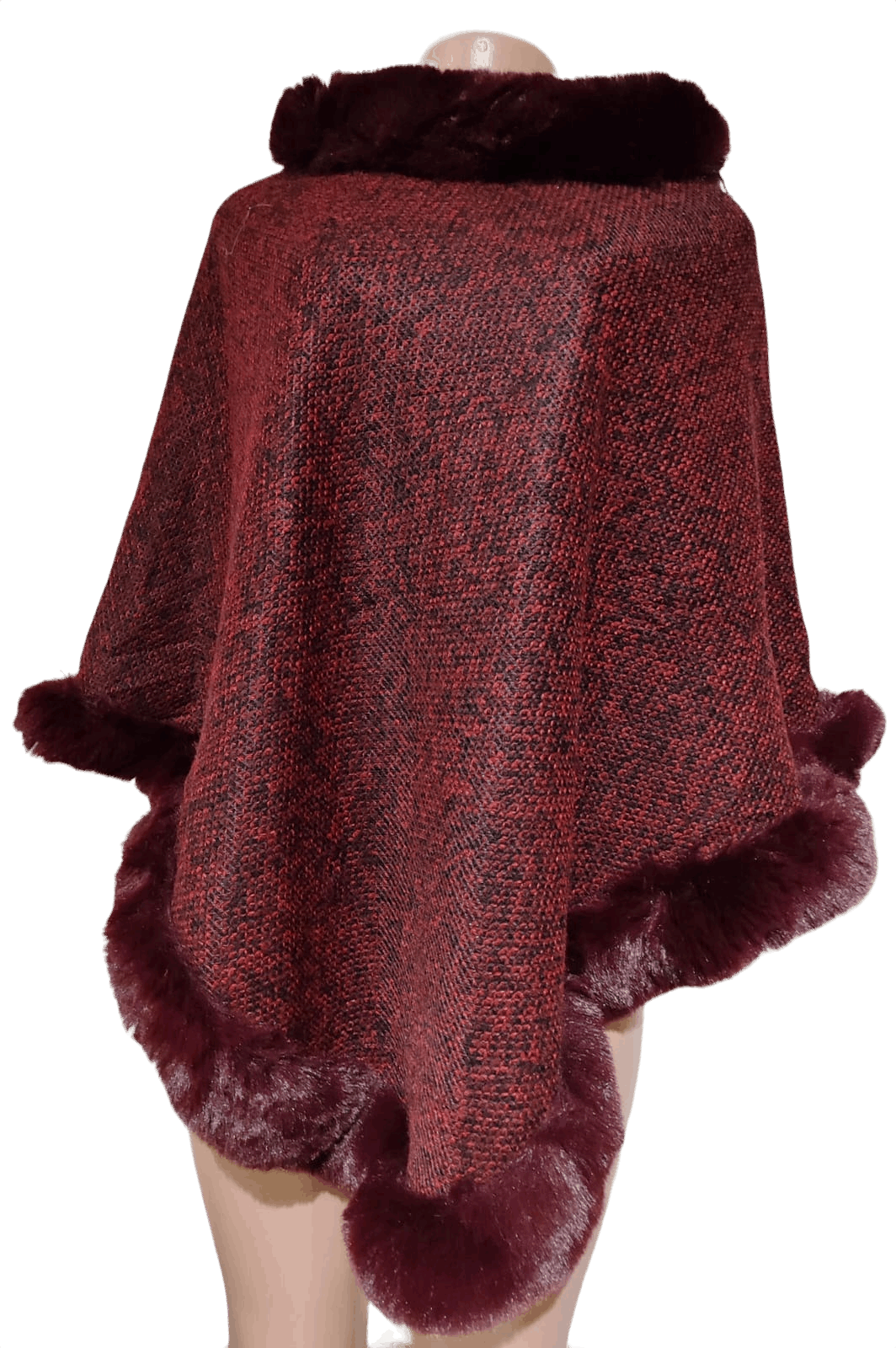 Printed Fluffy Poncho