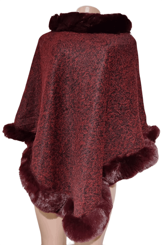 Printed Fluffy Poncho